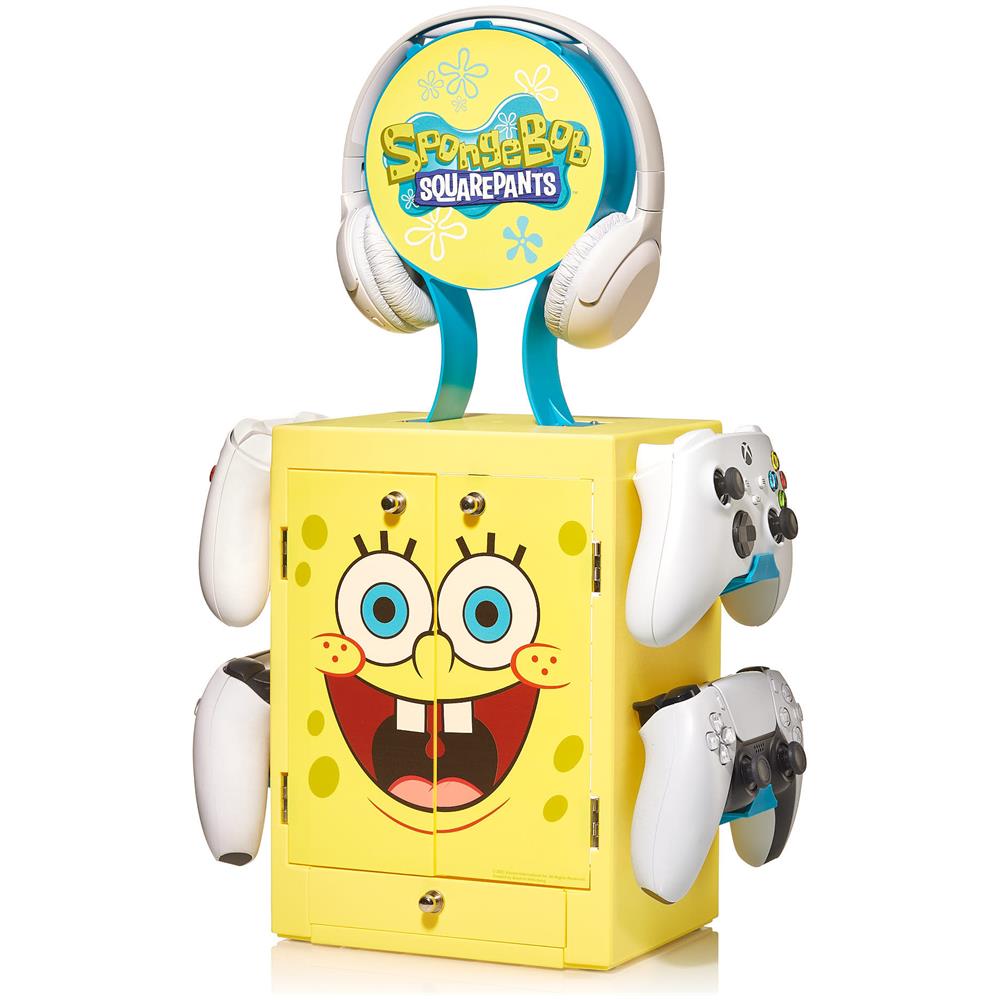 Armadietto Da Gioco Ispirato A Spongebob Squarepants Per 4 Controller - 10 Giochi - 1 Auricolare - Foto 1