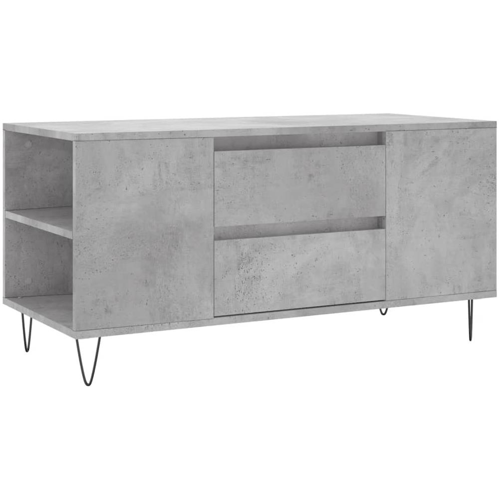 Tavolino Salotto Grigio Cemento 102x44,5x50cm Legno Multistrato - Foto 2