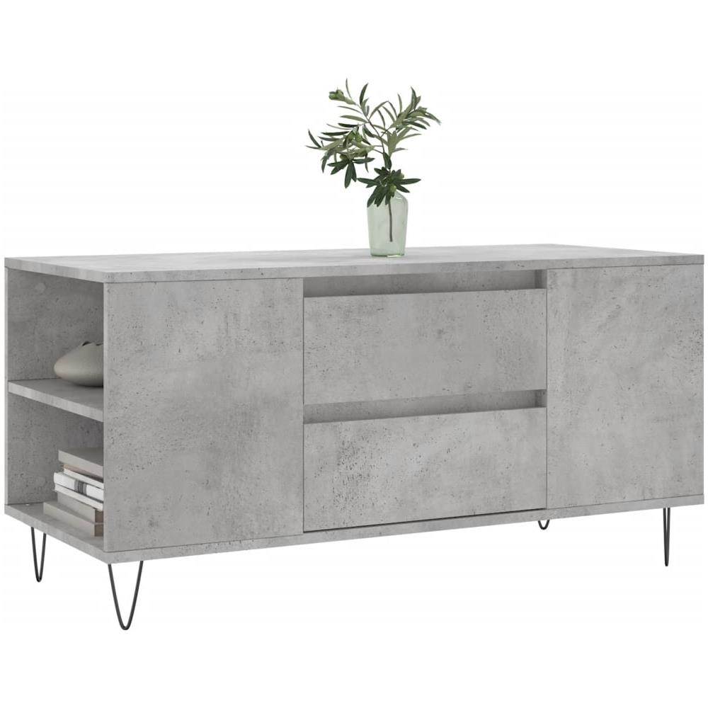 Tavolino Salotto Grigio Cemento 102x44,5x50cm Legno Multistrato - Foto 3