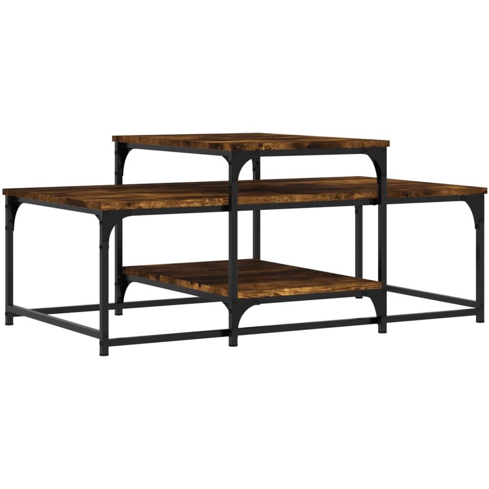 Tavolino Da Salotto Rovere Fumo 102x60x45 Cm Legno Multistrato - Foto 2