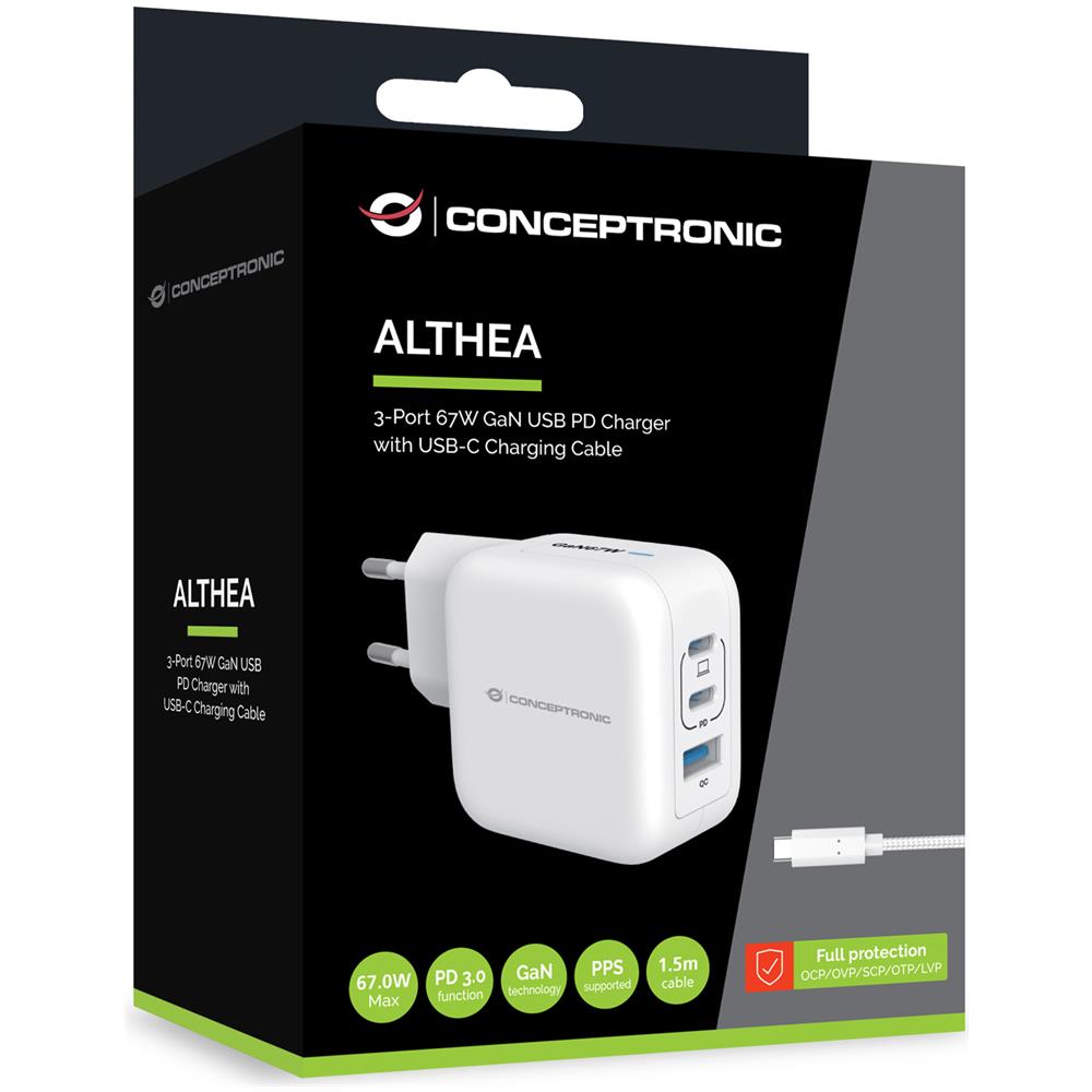 ALTHEA17W Caricabatterie per dispositivi mobili Universale Bianco AC Ricarica rapida Interno - Foto 2