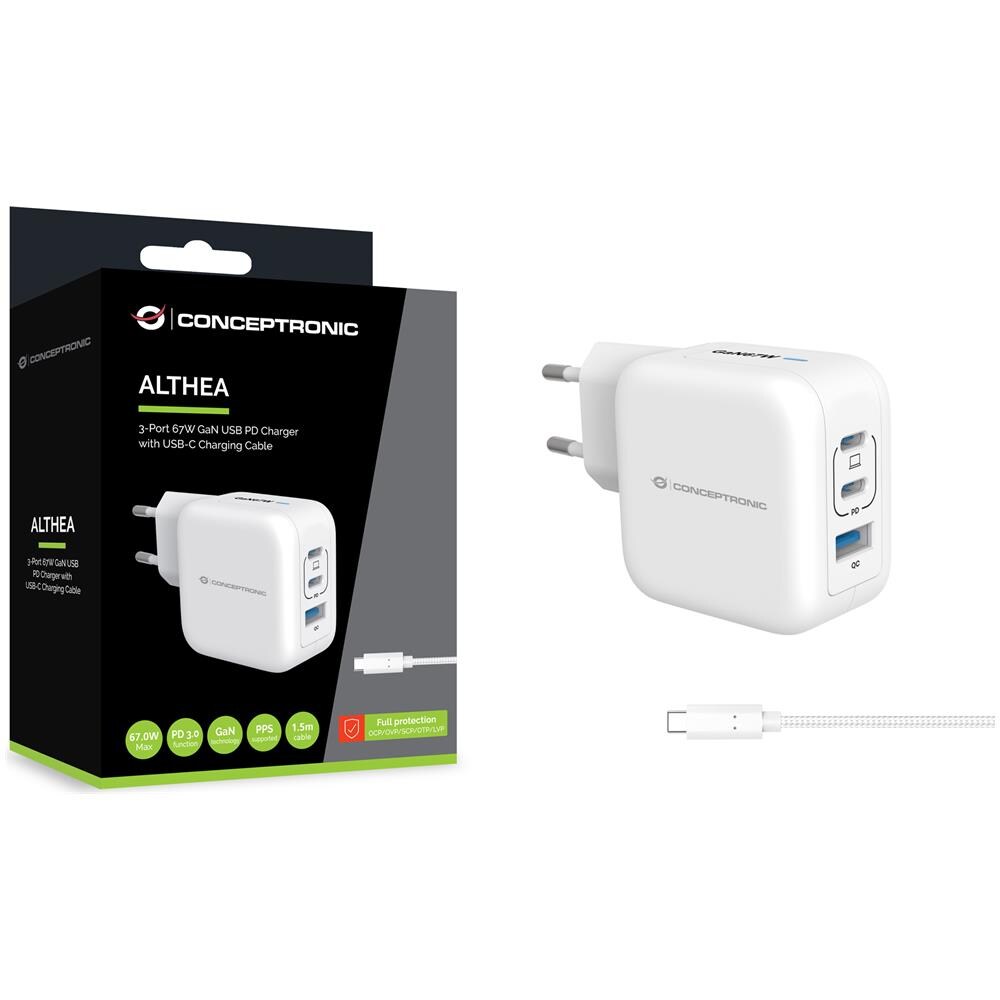 ALTHEA17W Caricabatterie per dispositivi mobili Universale Bianco AC Ricarica rapida Interno - Foto 3