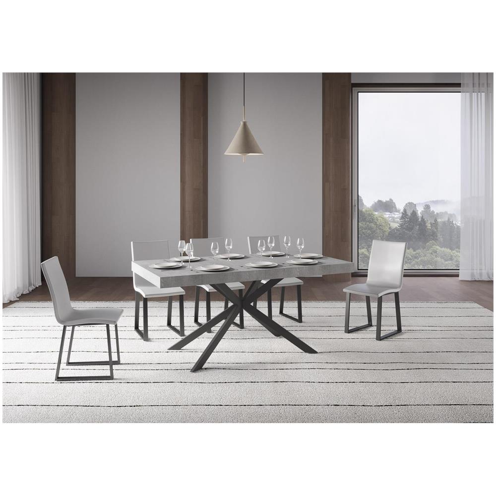Tavolo allungabile 90x160/264 cm Plaker cemento gambe antracite - Foto 2