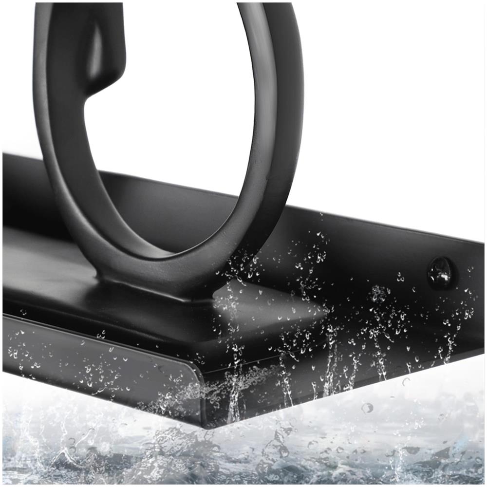 Mensole da parete in metallo nero per soggiorno, ufficio, camera da letto - LFS12BK x3 - Foto 8