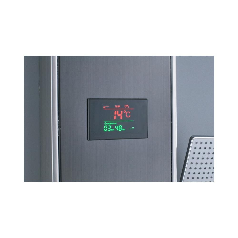 Pannello doccia Blackswan, modello M9002 nero con LED, display digitale, bocca di erogazione, doccetta bidet e funzioni SPA, dimensioni 116 cm - Foto 4