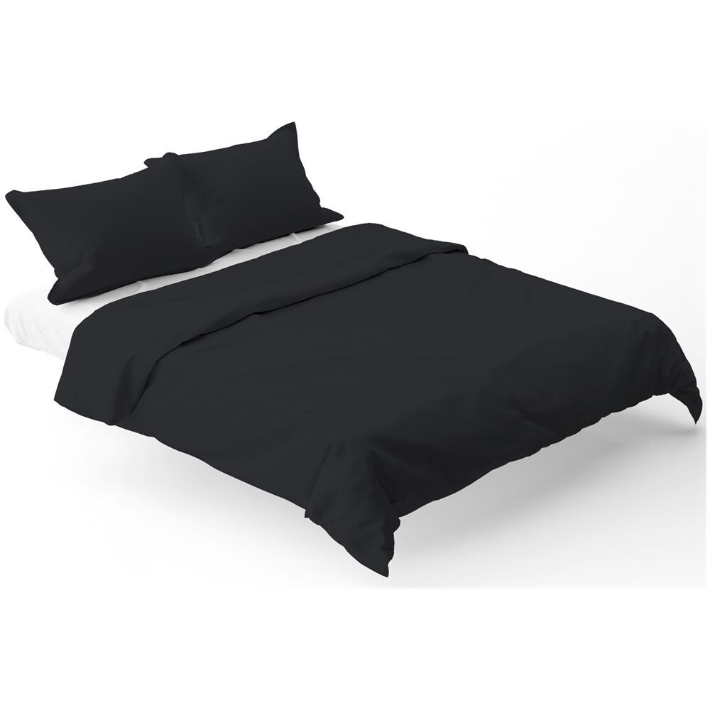 Set di biancheria da letto in microfibra 140x200 nero - Morbida come il velluto - Elegante e resistente - Foto 1
