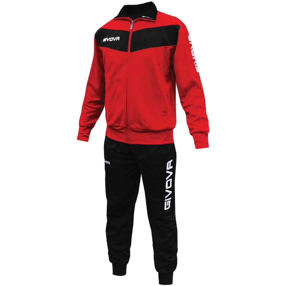 Tuta Visa Givova - Completo Di Giacca A Manica Lunga E Pantalone Di Colore Rosso / nero Taglia 2xl - Foto 1