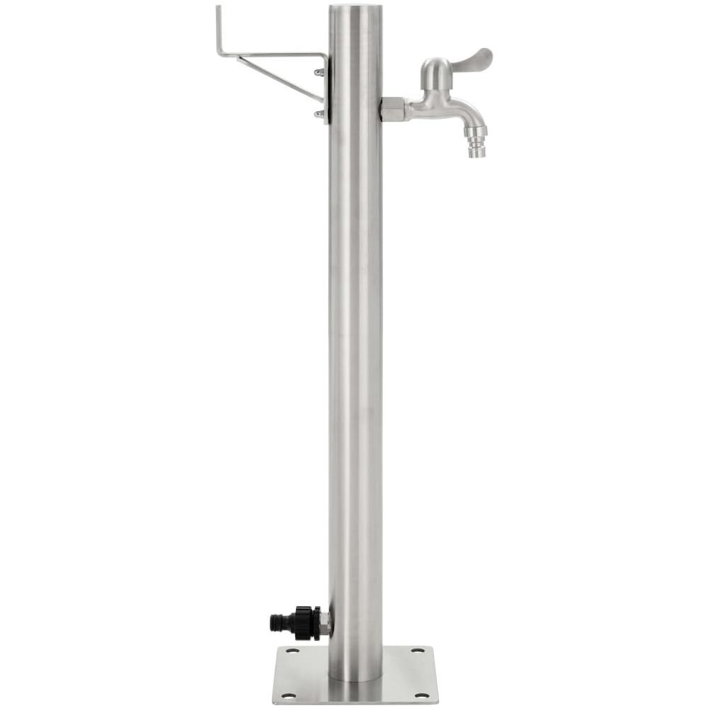 Fontanella A Colonna In Acciaio Inossidabile Rotonda 65 Cm - Foto 2