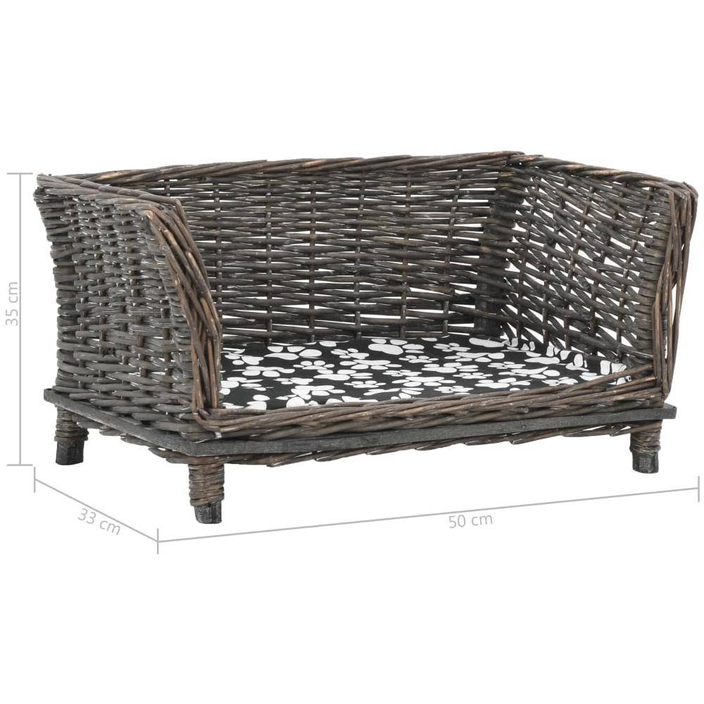 Cesta Per Cani Con Cuscino Grigio 50x33x35 Cm Salice Naturale - Foto 6