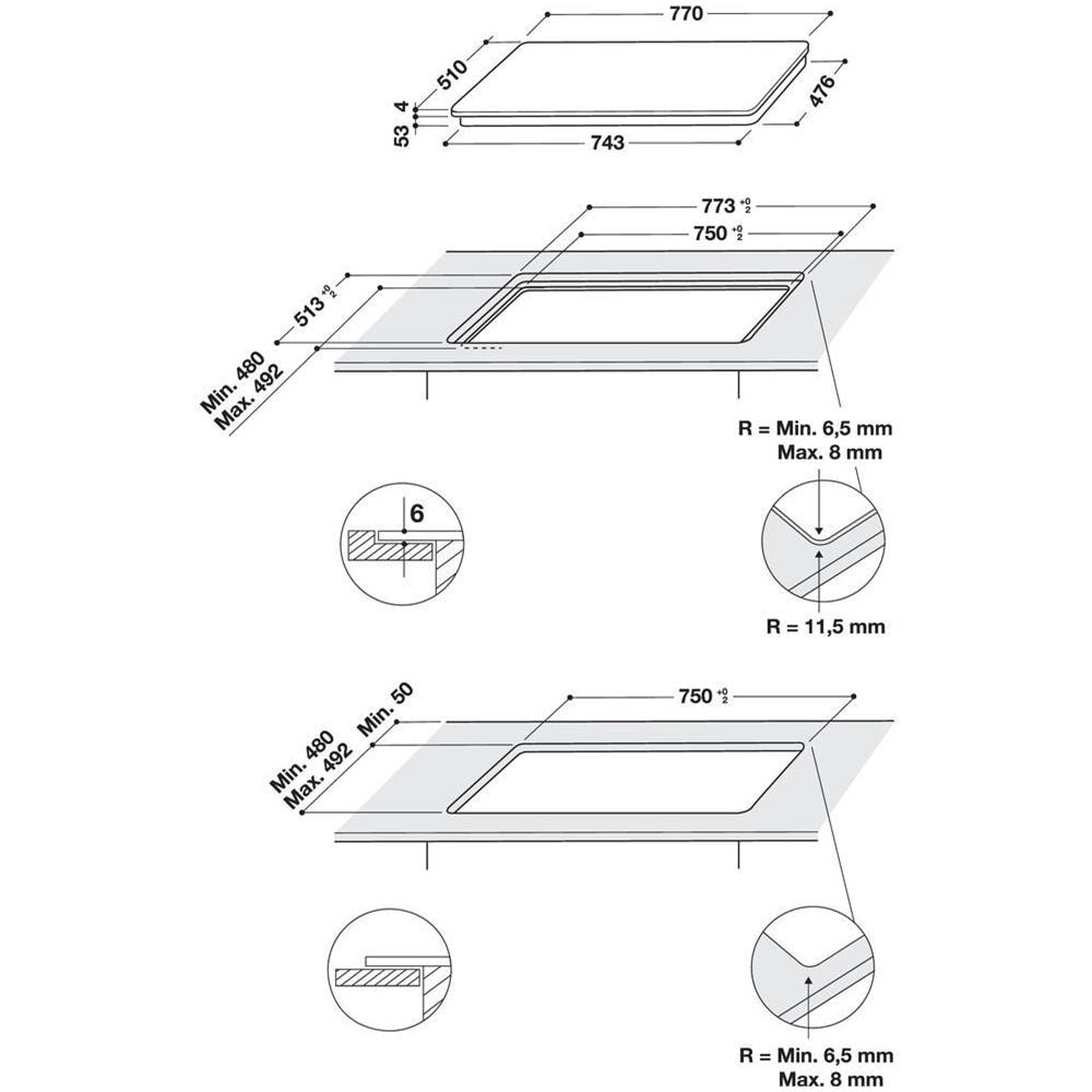 Piano Cottura ACPH 778 C / NE a Induzione 8 Zone Cottura Colore Nero - Foto 2