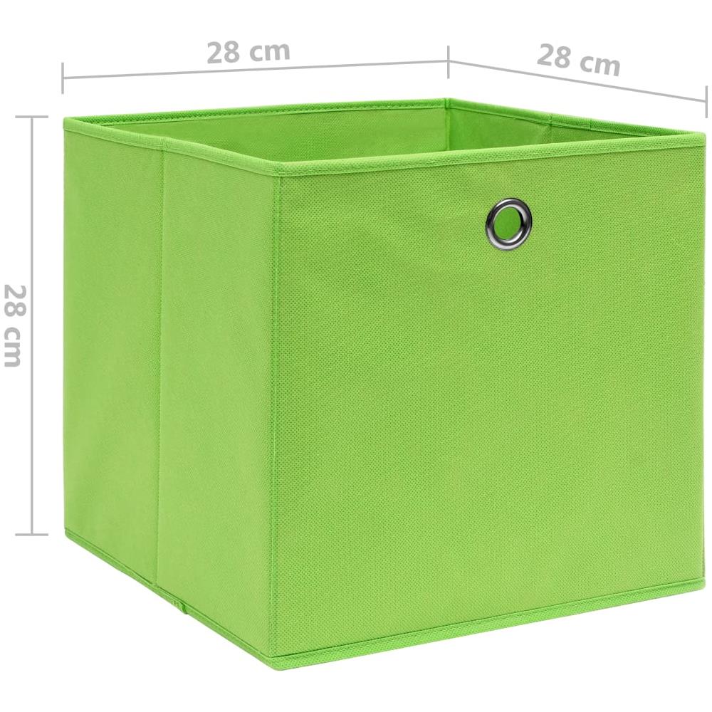 Contenitori 4 pz in Tessuto non Tessuto 28x28x28 cm Verde - Foto 5