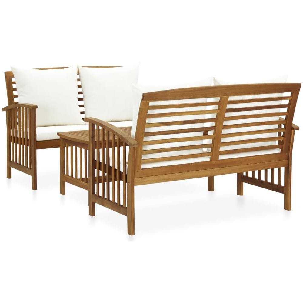 Set Divani Da Giardino 3 Pz Con Cuscini In Massello Di Acacia - Foto 1