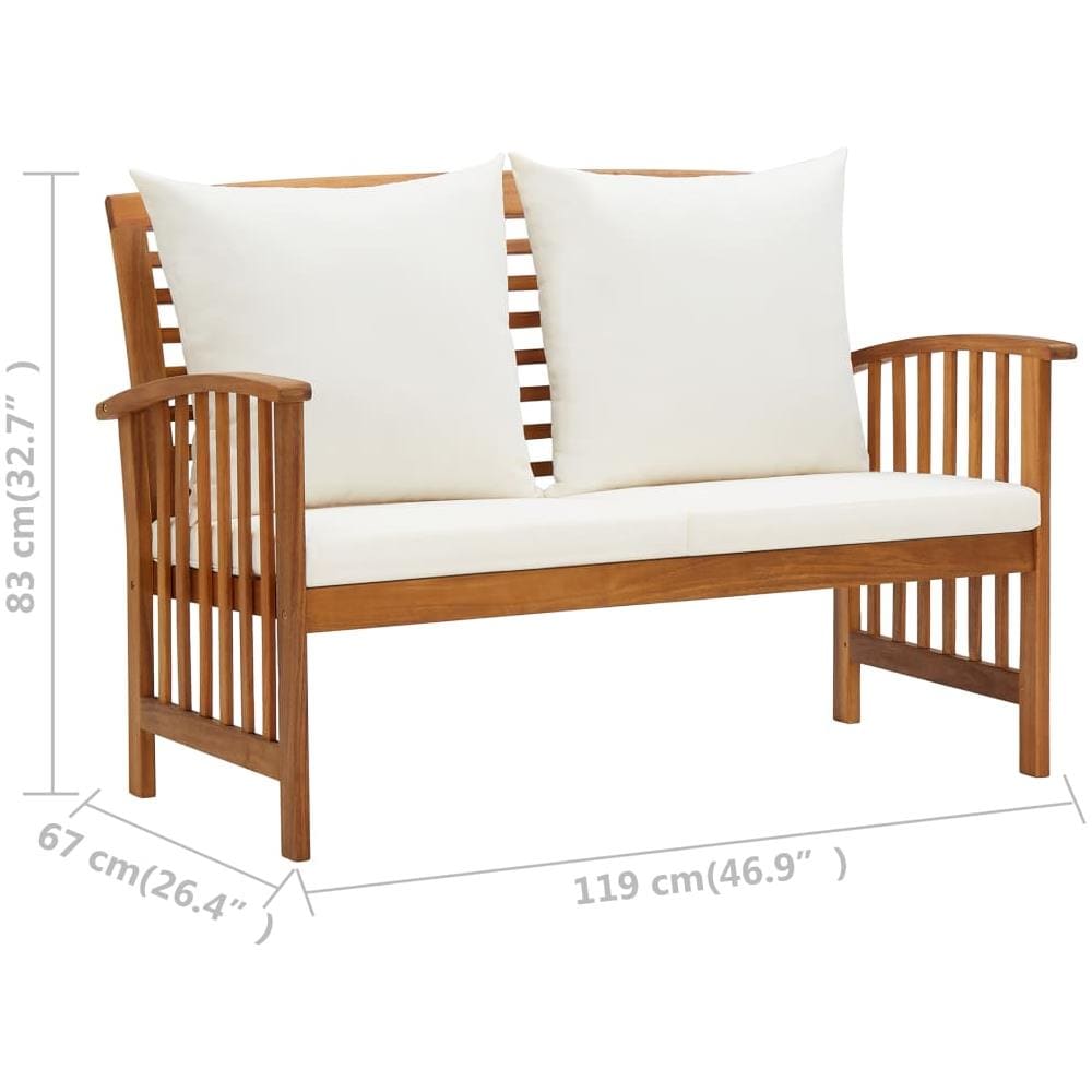 Set Divani Da Giardino 3 Pz Con Cuscini In Massello Di Acacia - Foto 8