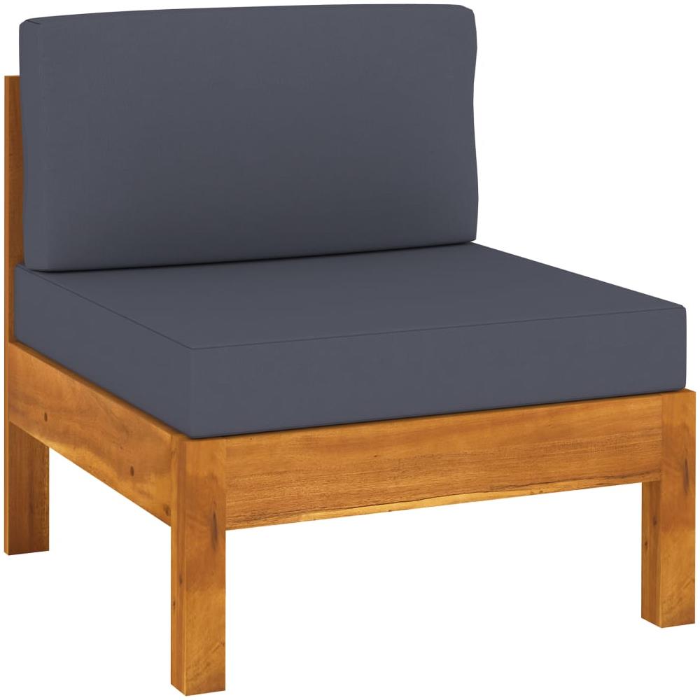 Set Divani Giardino 8 Posti Cuscini Grigi Scuro Massello Acacia - Foto 2