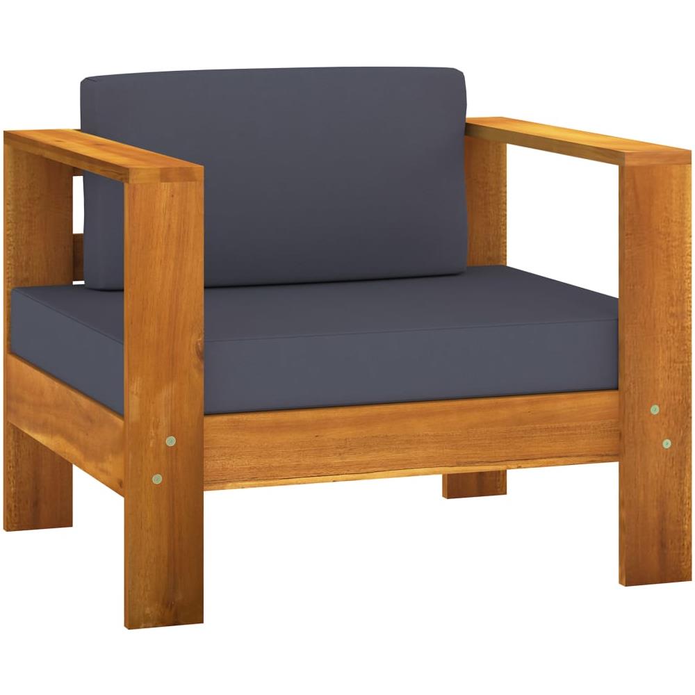 Set Divani Giardino 8 Posti Cuscini Grigi Scuro Massello Acacia - Foto 8