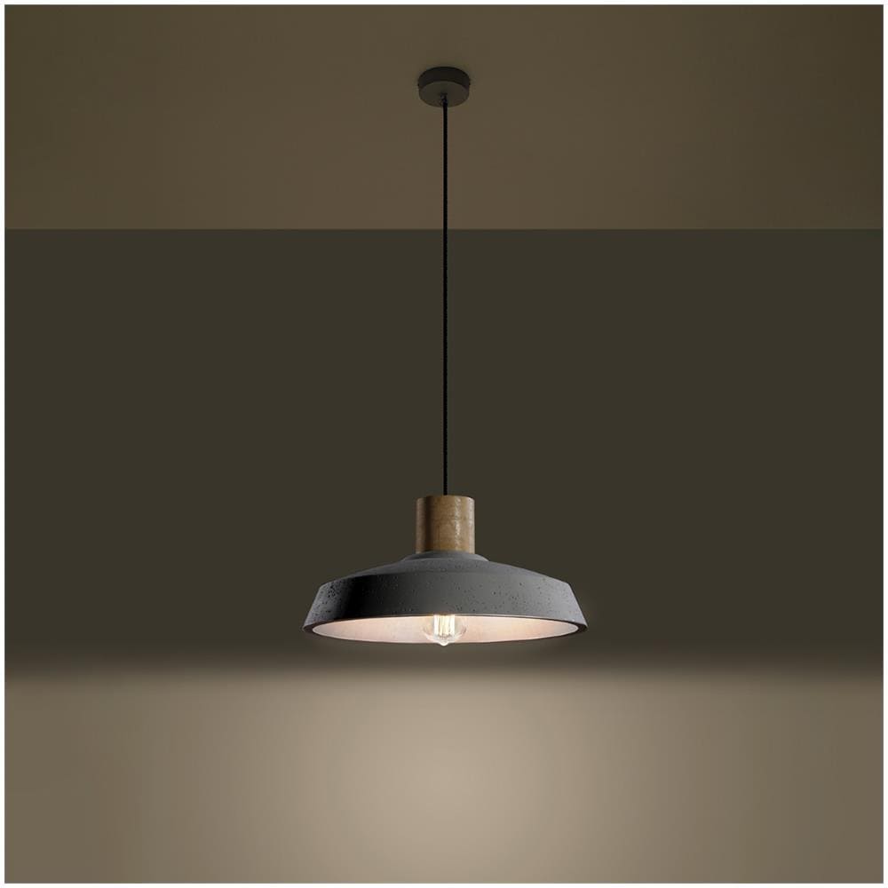 Sospensione A Soffitto 1 Luce Cupola Bianco, Legno Naturale, E27 - Foto 10