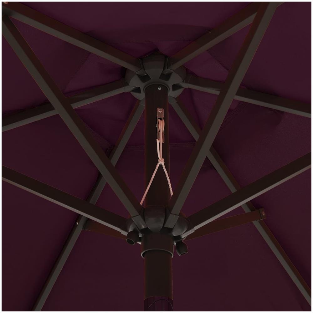 Ombrellone con LED Rosso Bordò 200x211 cm in Alluminio - Foto 3