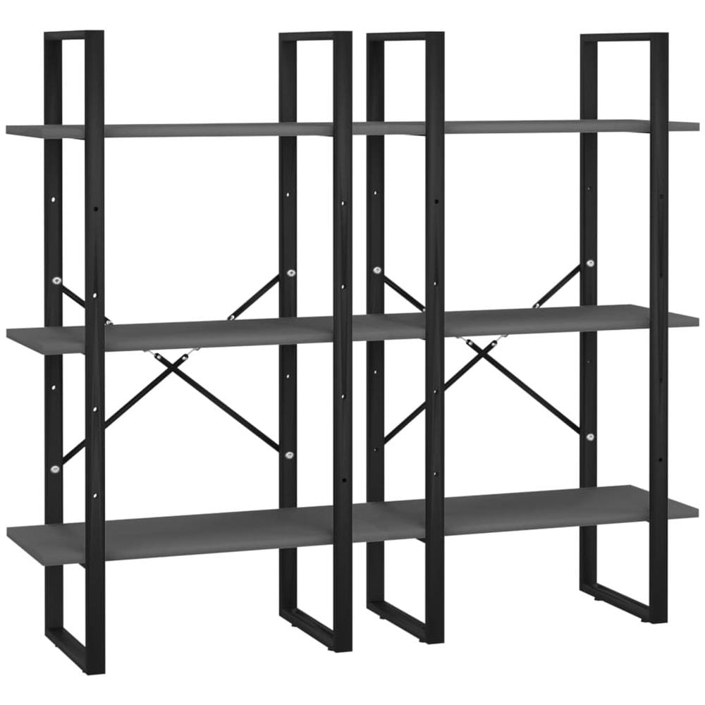 Scaffale Portaoggetti Grigio 60x30x210 cm in Legno Multistrato - Foto 2