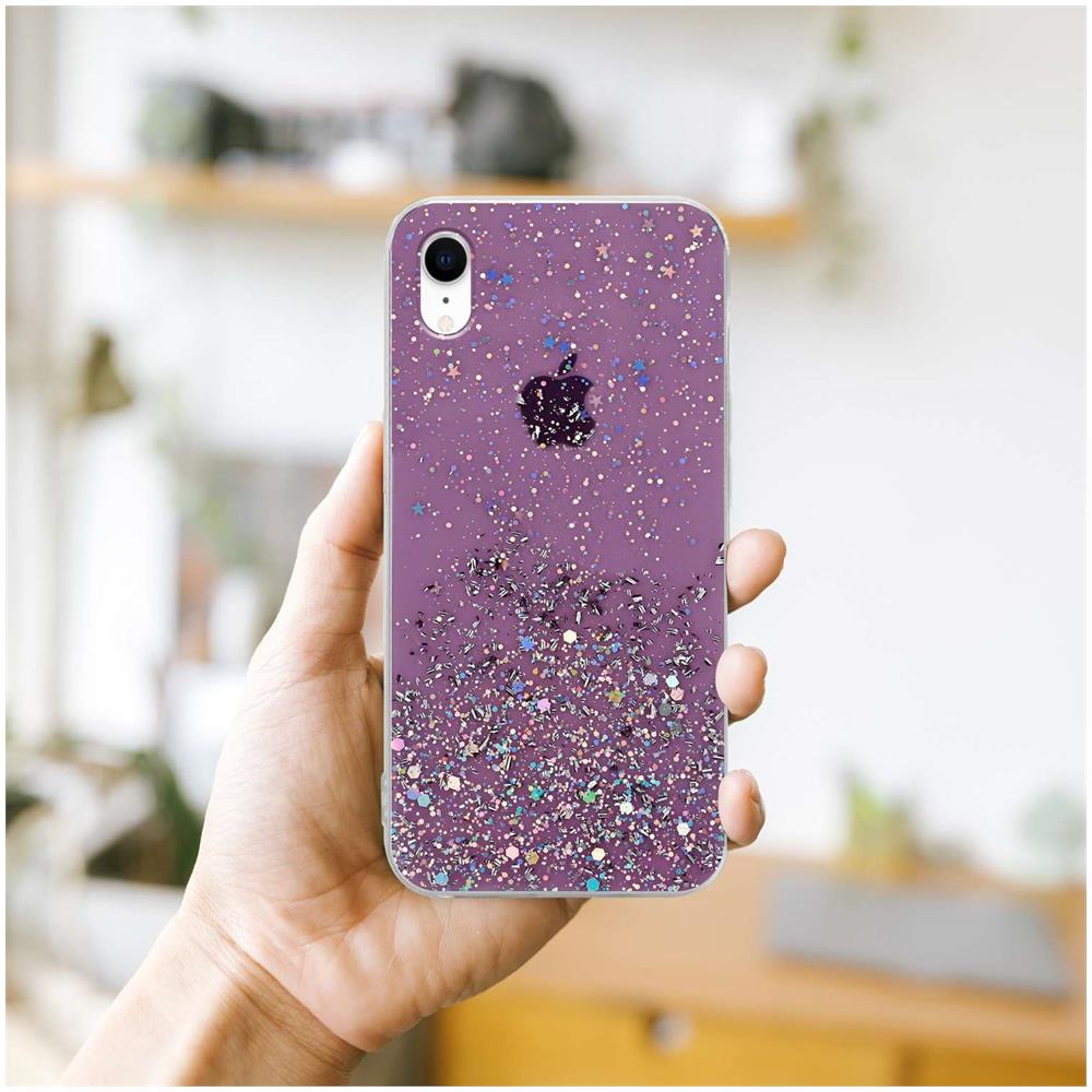 Cadorabo Custodia Compatibile Con Apple Iphone Xr In Viola Con Glitter - Coperchio Protettivo In Silicone Tpu Flessibile Con Glitter Scintillanti - Foto 8