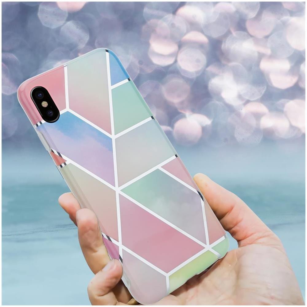 Custodia Compatibile Con Apple Iphone X / Xs In Marmo Arcobaleno No. 11 - Coperchio Protettivo In Silicone Tpu Con Motivo A Mosaico - Foto 8