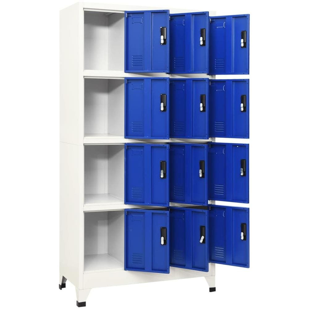 Armadietto con Serratura Grigio e Blu 90x45x180 cm in Acciaio - Foto 2