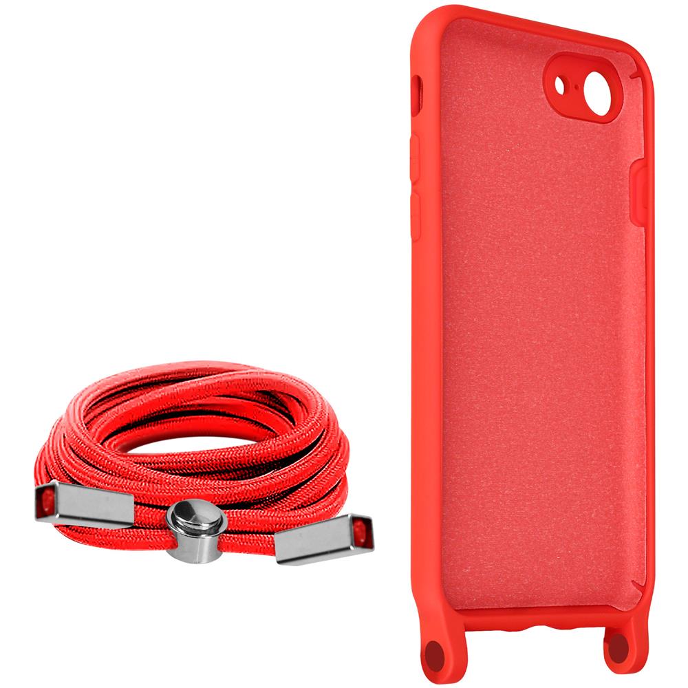 Cover Semirigida Per Iphone 7, 8, Se 2020/2022 Cordino Nylon 80 Cm Rossa - Foto 5