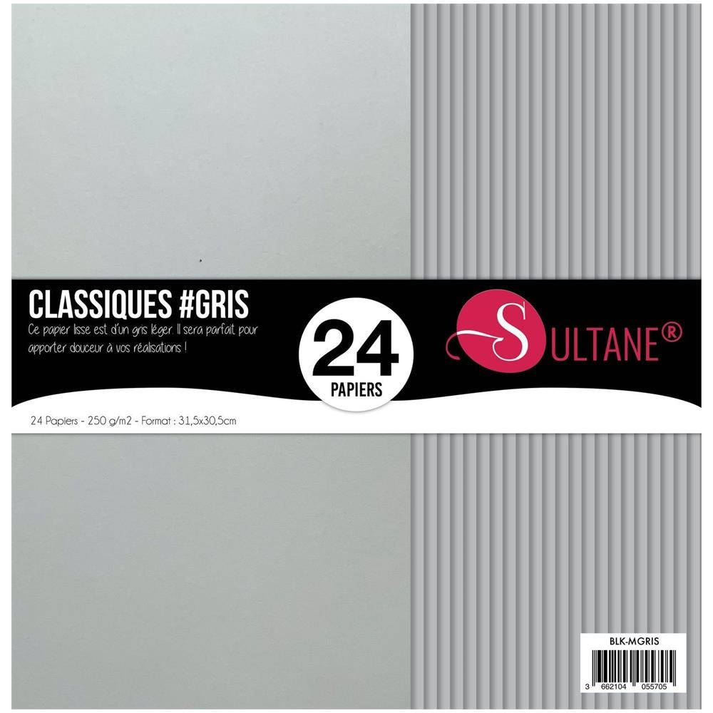 24 Carte Per Scrapbooking Grigio - 300 G / m2 - A: 30,5 Cm - Foto 1