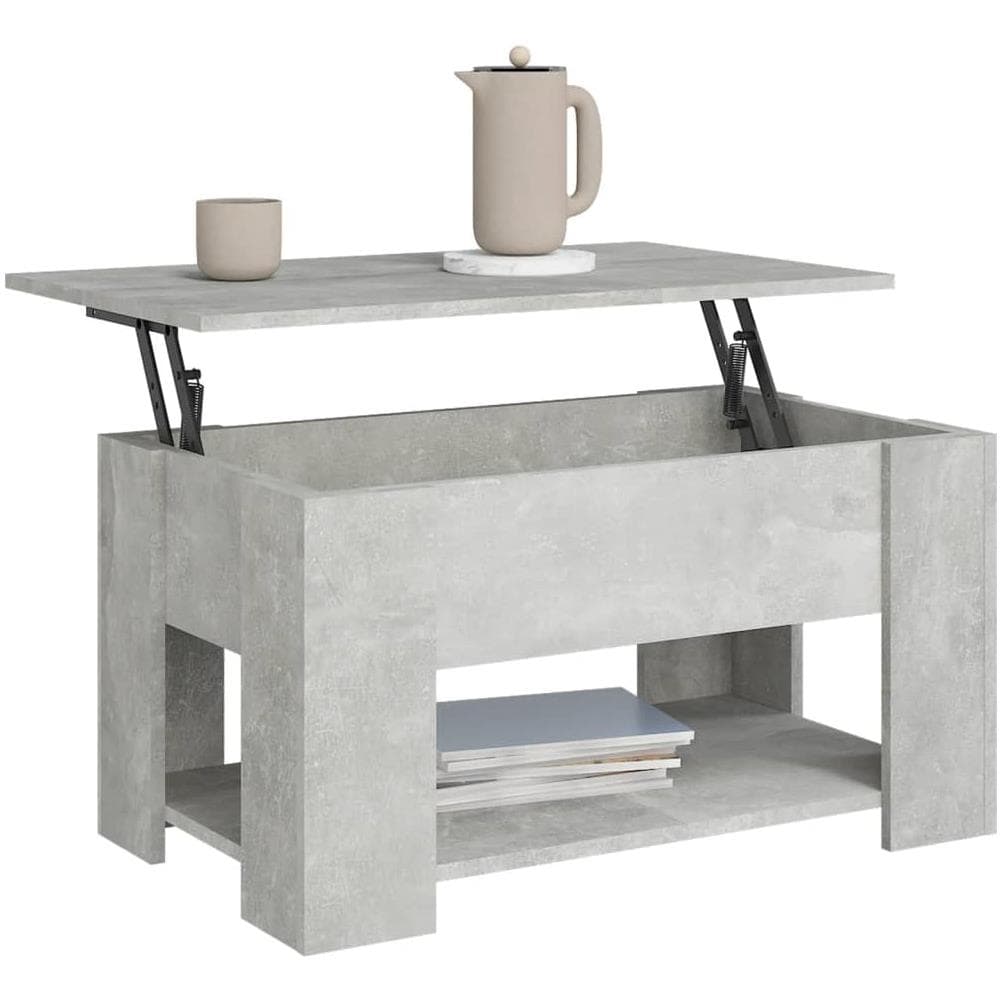 Tavolino Da Salotto Grigio Cemento 79x49x41cm Legno Multistrato - Foto 7