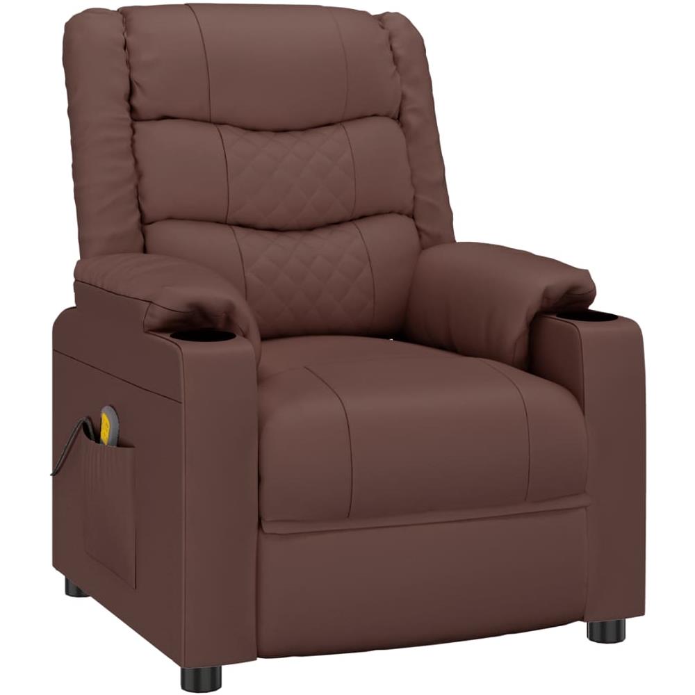 Poltrona Massaggiante Marrone In Similpelle - Foto 2