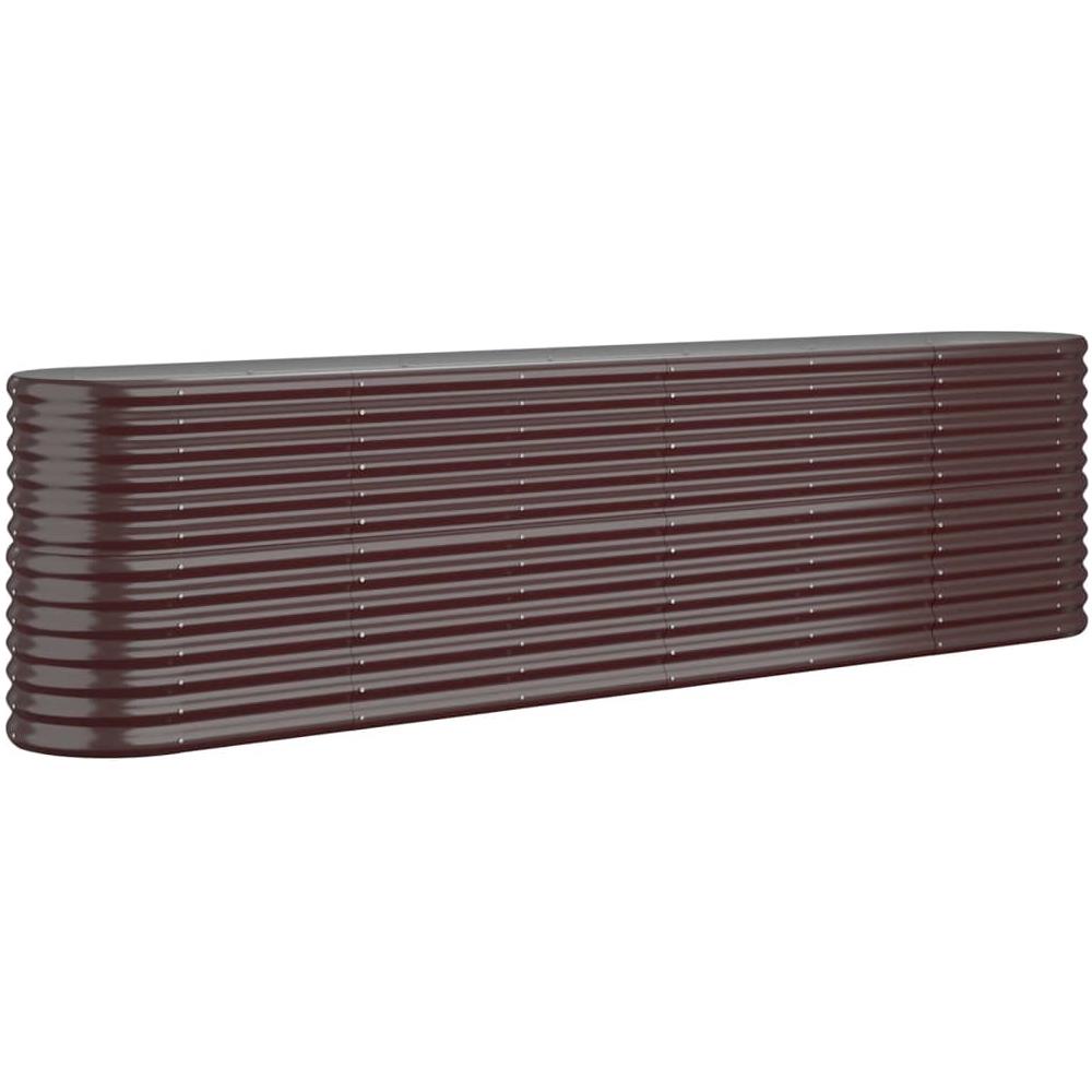 Letto Giardino Acciaio Verniciato a Polvere 260x40x68cm Marrone - Foto 1