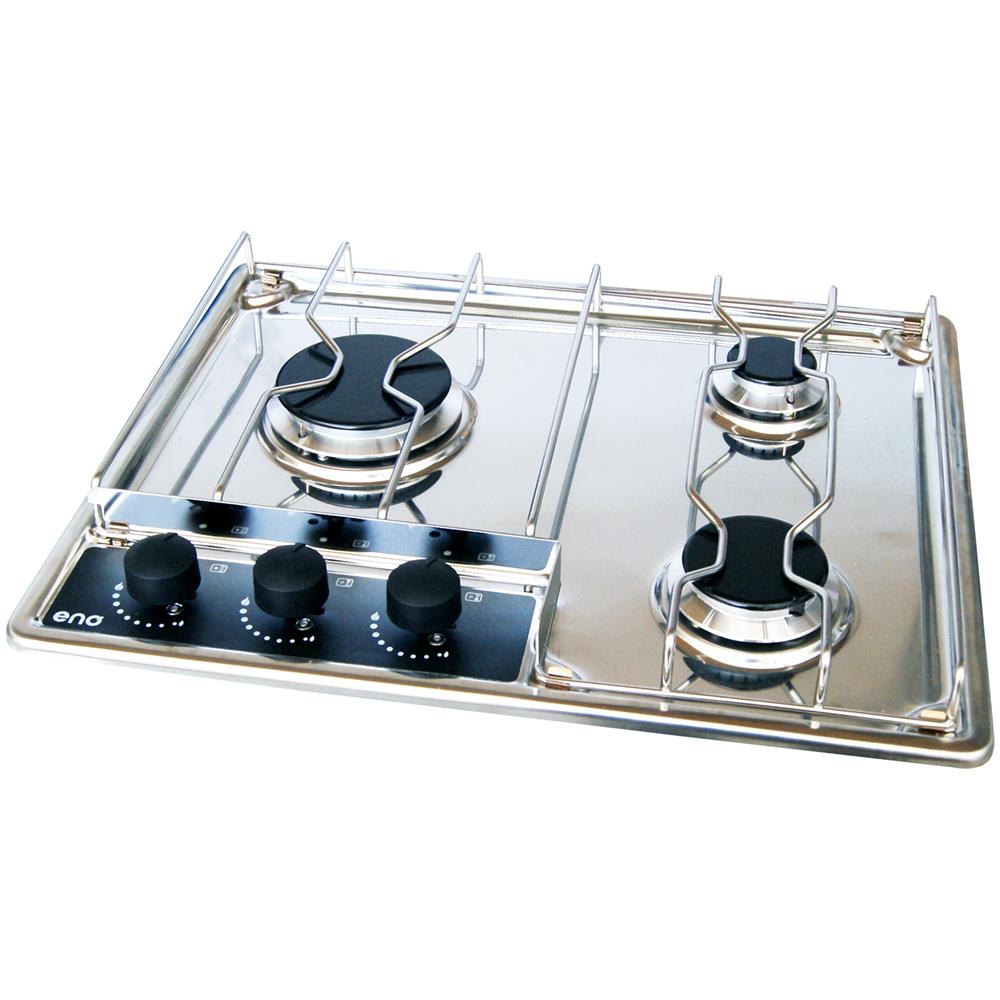 Piano Cottura Realizzato In Acciaio Inox Lucidato A Specchio Ad Incasso, A Gas Butano /propano, Con Termocoppia Di Sicurezza. Omologato Ce /uscg. Ugello Di Collegamento Cucina / Impianto Agas Da Acquistare A Parte. - Foto 1