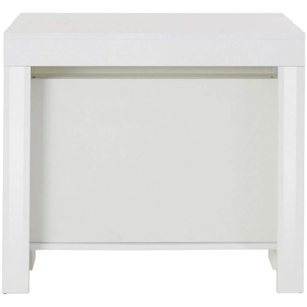 Tavolo Allungabile Martino, Consolle Allungabile Fino A 12 Posti, Tavolo Con Portallunghe, 100% Made In Italy, Cm 51/300x90h77, Bianco Lucido - Foto 2