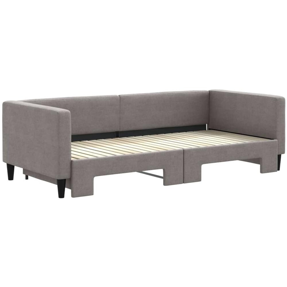 Divano Letto Con Letto Estraibile Tortora 90x200 Cm In Tessuto - Foto 3