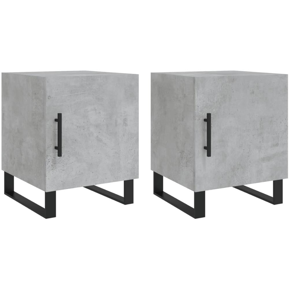 Comodini 2 Pz Grigio Cemento 40x40x50 Cm In Legno Multistrato - Foto 2