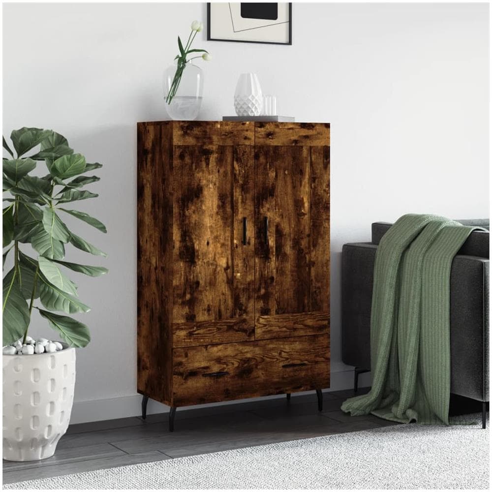 Credenza Rovere Fumo 69,5x31x115 Cm In Legno Multistrato - Foto 1