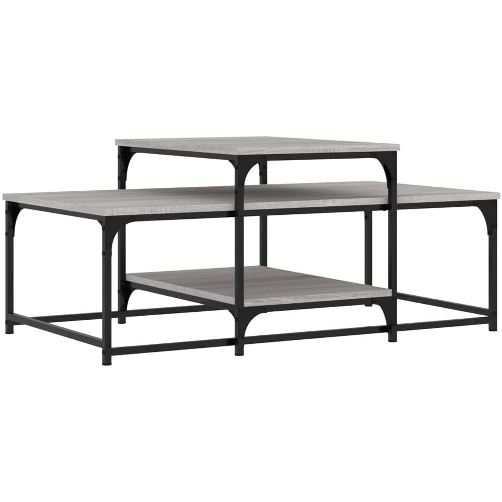 Tavolino Da Salotto Grigio Sonoma 102x60x45cm Legno Multistrato - Foto 2