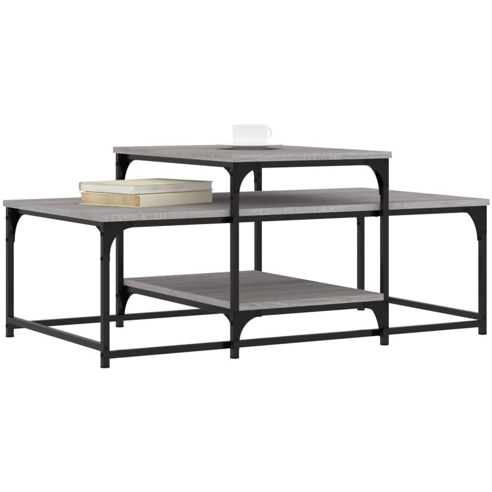 Tavolino Da Salotto Grigio Sonoma 102x60x45cm Legno Multistrato - Foto 3