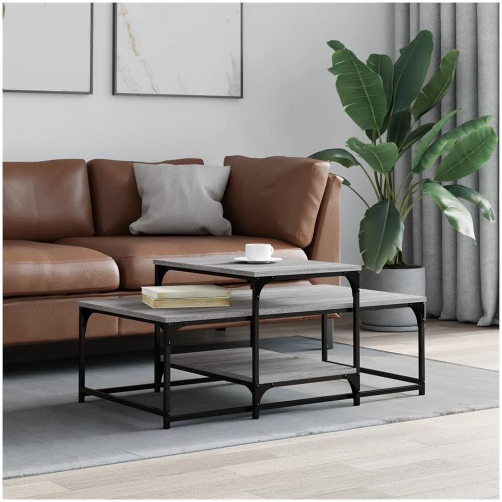 Tavolino Da Salotto Grigio Sonoma 102x60x45cm Legno Multistrato - Foto 1