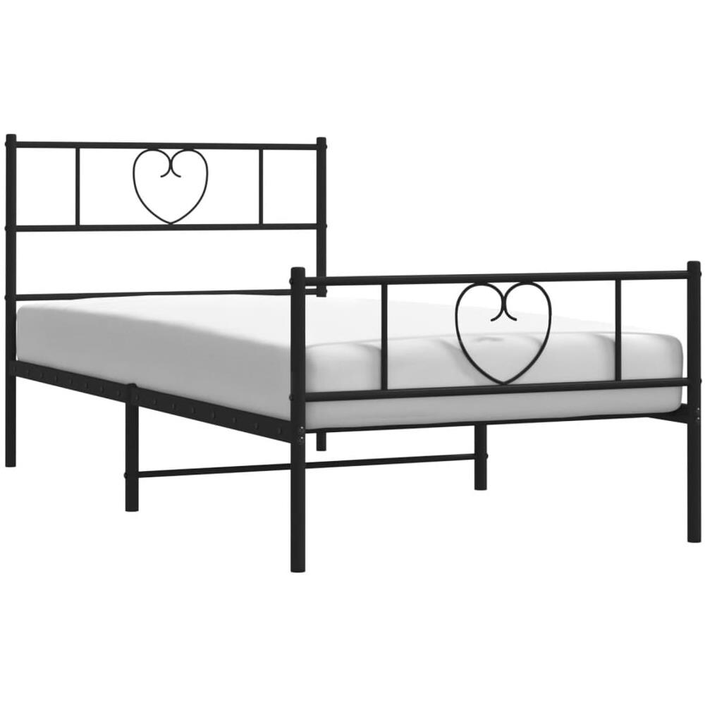 Giroletto Con Testiera E Pediera Metallo Nero 75x190 Cm - Foto 3