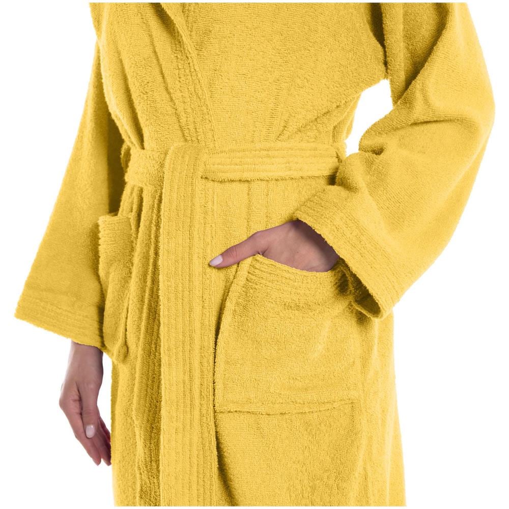 Accappatoio Con Cappuccio Spugnissima Minorca In Cotone Colore Giallo Misura Xl - Foto 3