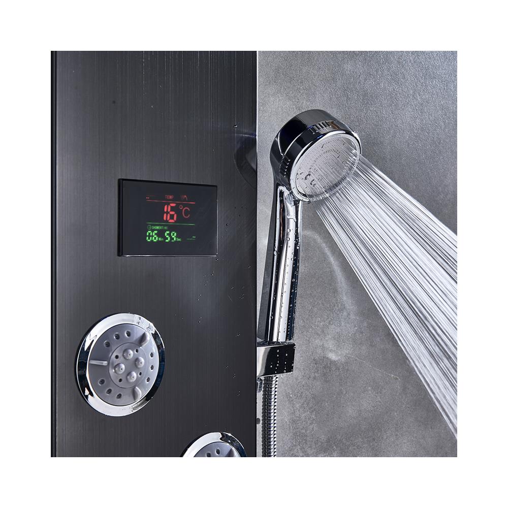 Pannello doccia, Blackswan, tipo M9001, modello nero con LED, display digitale, bocca e funzioni SPA, dimensioni 114 cm - Foto 2