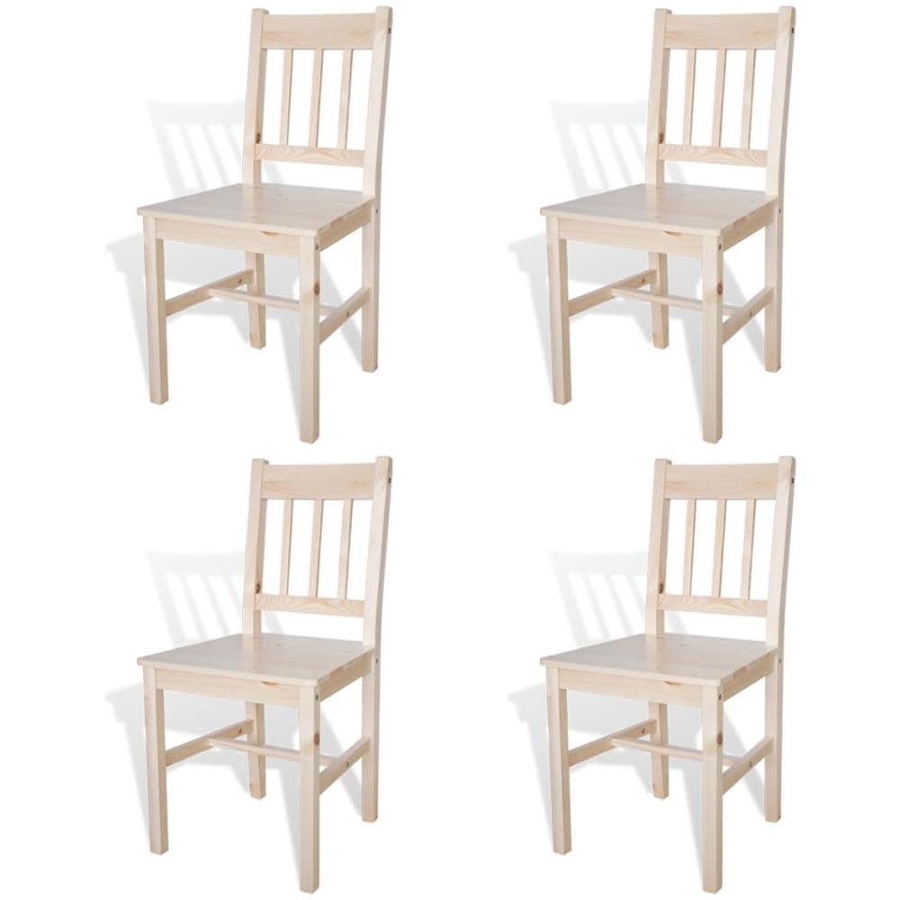 Sedia Da Tavola Legno Colore Naturale 4 Pz - Foto 1
