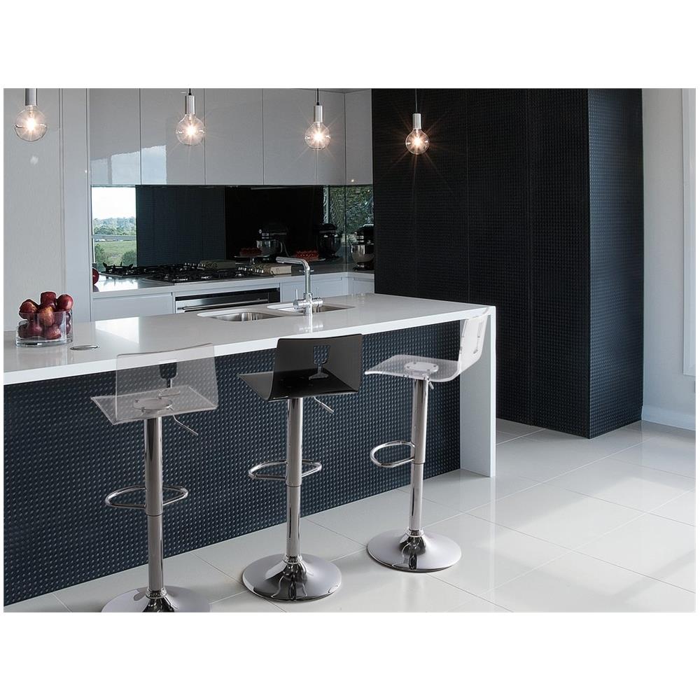 Set Di 2 Sgabelli Da Bar In Plastica Trasparente Color Nero Busan - Foto 2