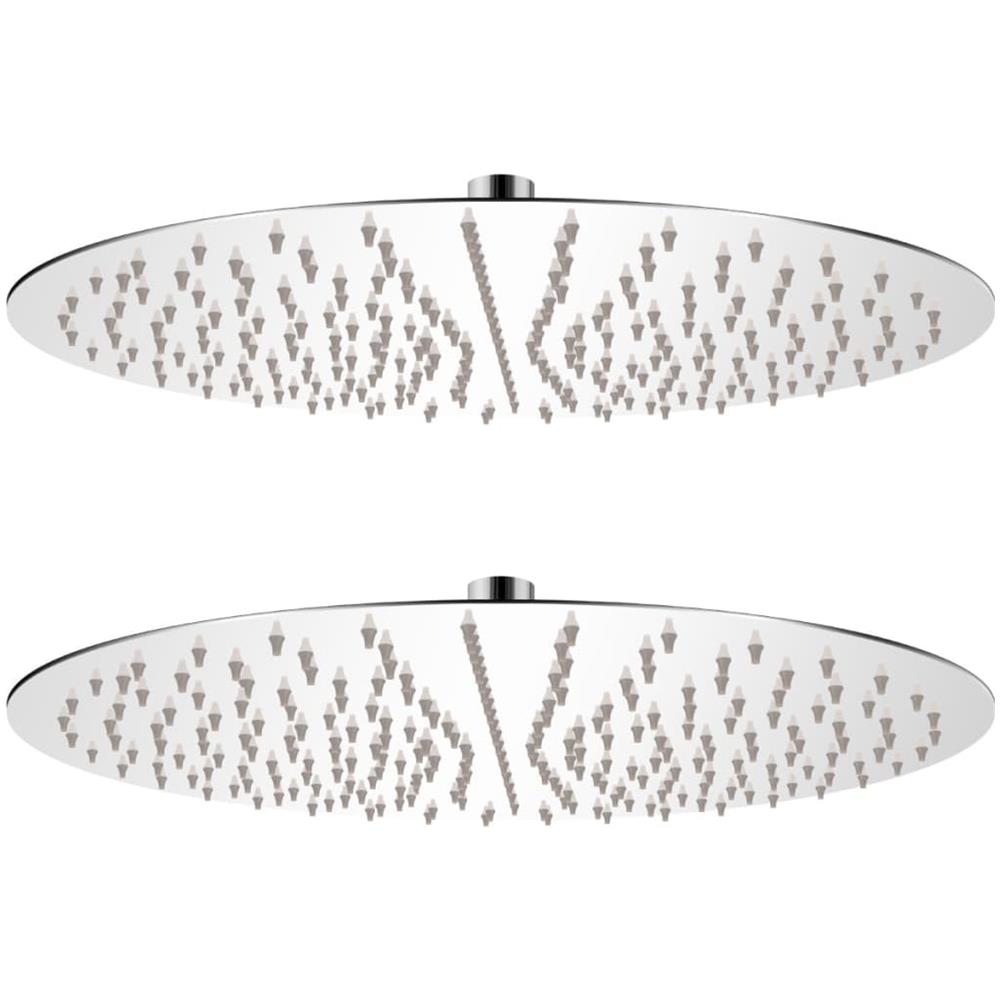 Soffione Per Doccia A Pioggia 2 Pz Acciaio Inossidabile Ø 40 Cm - Foto 1