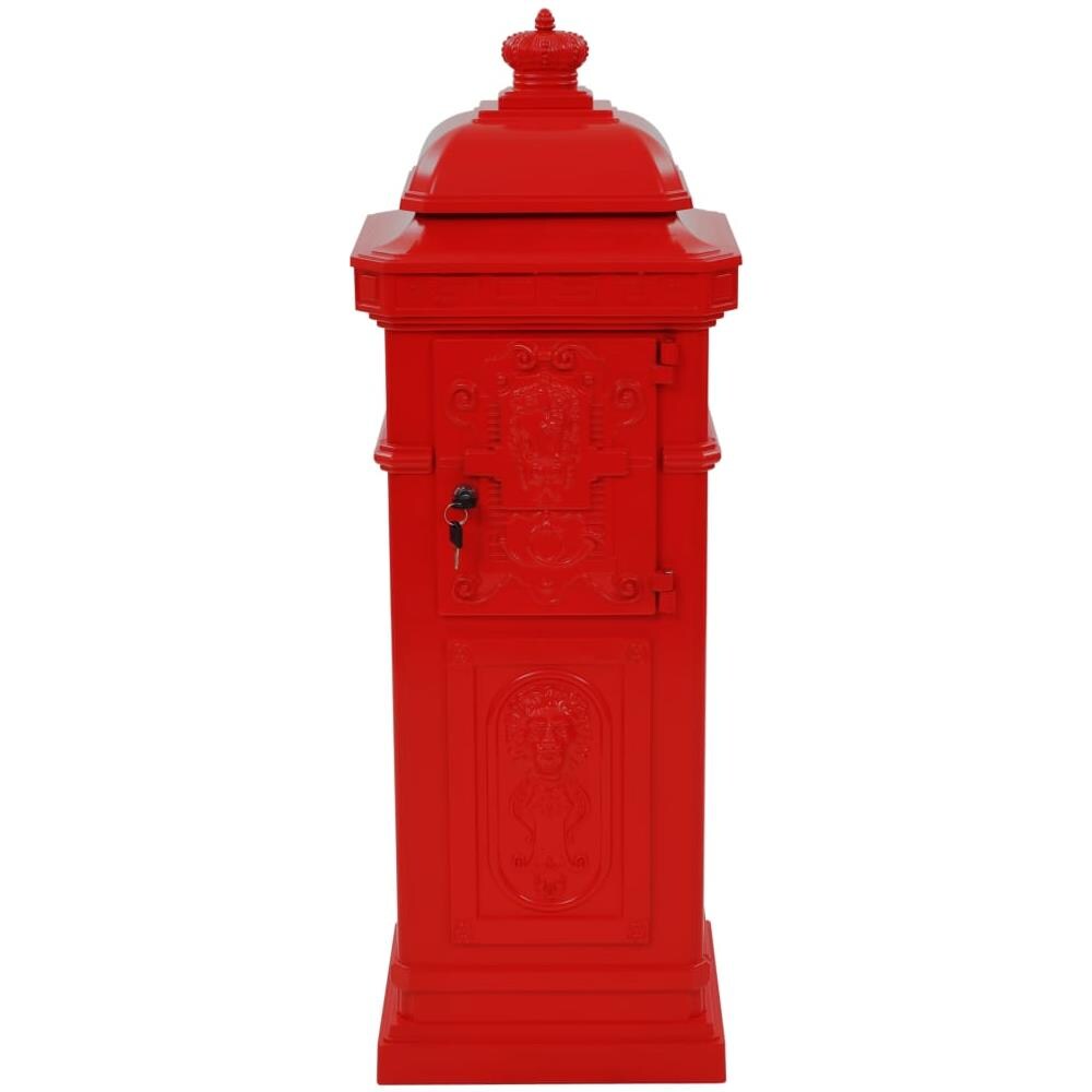 Cassetta Della Posta In Alluminio Inossidabile Vintage Rossa - Foto 8