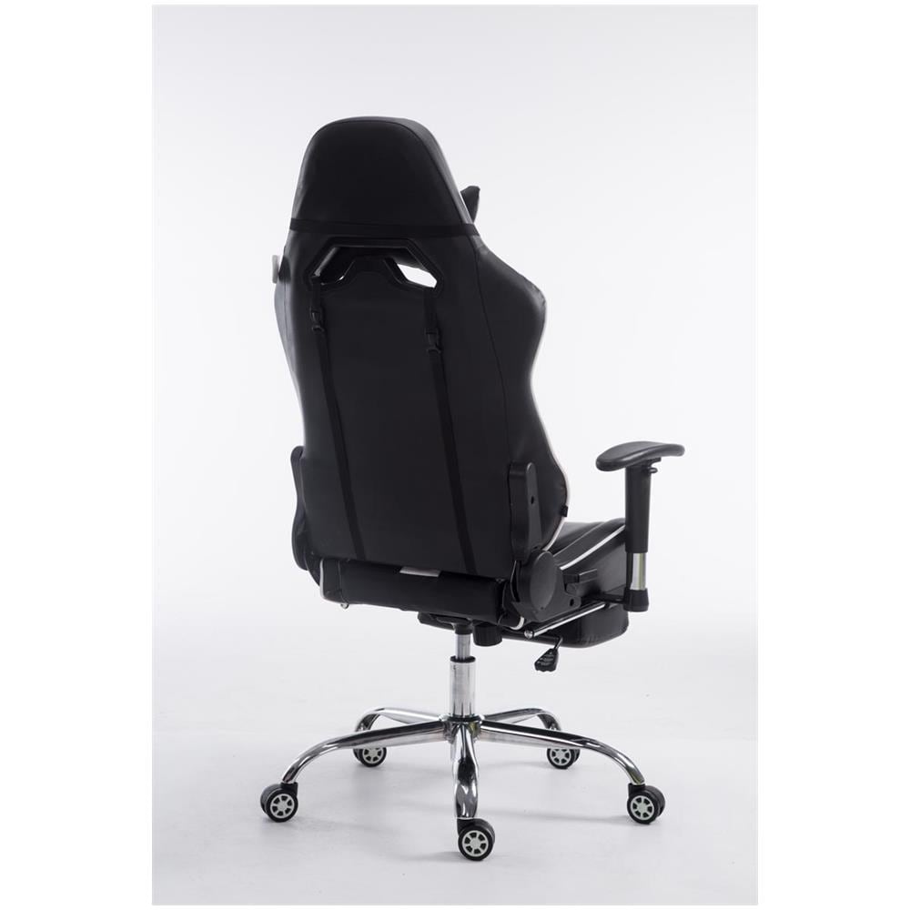Poltrona Racing Limit XL Similpelle Nero Bianco con Poggiapiedi - Foto 5