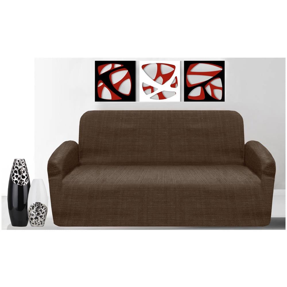 Copridivano In Tessuto Jacquard Elasticizzato Ottima Vestibilit&agrave; Modello Otello 4 Posti Marrone - Foto 1