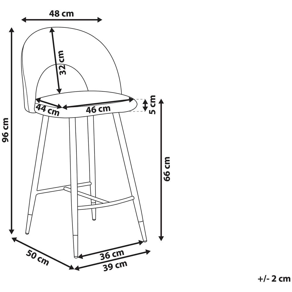 Set Di 2 Sgabelli Da Bar In Velluto Beige Falton - Foto 2