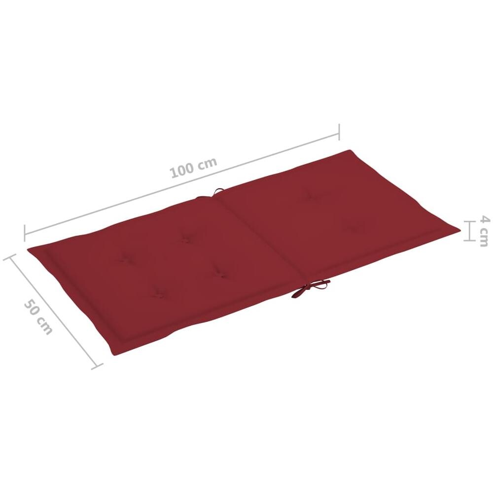 Cuscini Per Sedie Da Giardino 6 Pz Rosso Vino 100x50x4 Cm - Foto 8