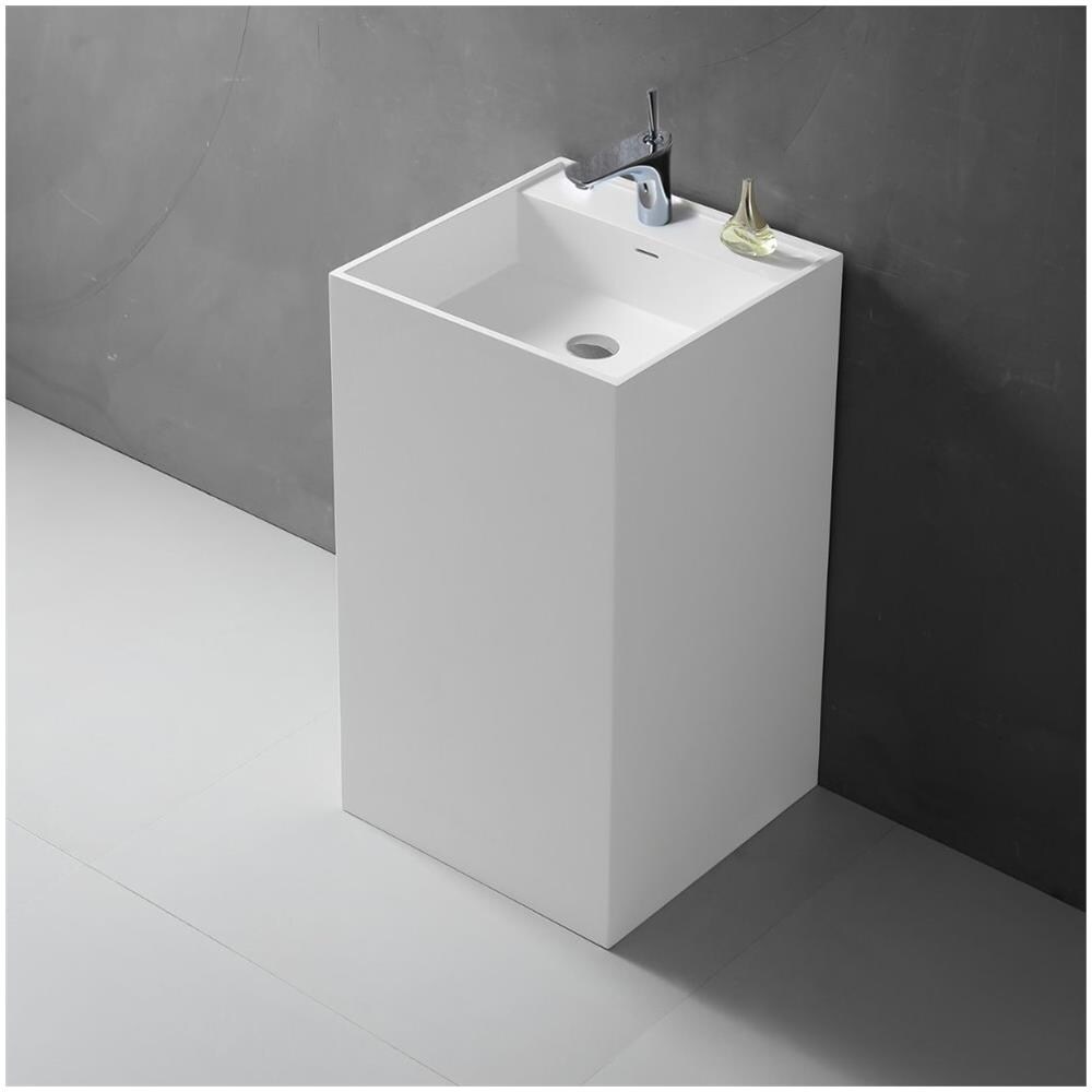 Lavabo Monoforo Free Standing Magnus Plus Artificial Stone Bianco Opaco Matt - Foto 2